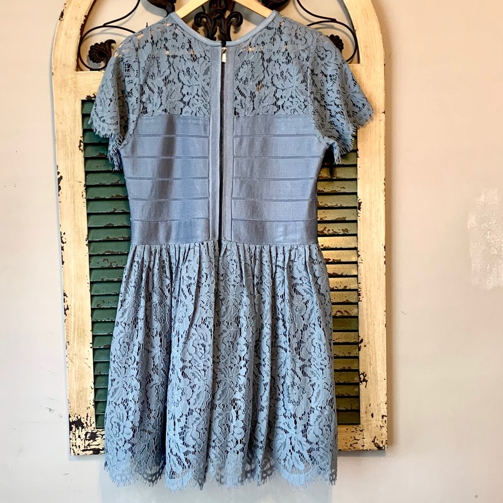 FRENCH CONNECTION Lace Dress Blue 12 - Picture 3 of 6